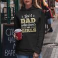 Just A Dad Who Loves His Girls Father's Day Daddy Daughter Women Hoodie Unique Gifts