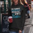 Nicht Erfrcken Papa Mama Ich Habe Zwei 2 Töchter Girls' Kapuzenpullover für Damen Lustige Geschenke