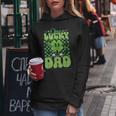 One Lucky Dad Groovy Retro Dad St Patrick's Day Women Hoodie Unique Gifts