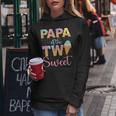 Papa Der Zwei Sweet Birthday Girl Eiscreme 2 Kapuzenpullover für Damen Lustige Geschenke