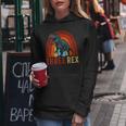 Rainbow Three Rex Retro Vintage Dinausor 3 Year Old Trex Women Hoodie Unique Gifts