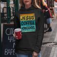 Retro Homeschool Mama Jesus Coffee Homeschool Damen Kapuzenpullover für Damen Lustige Geschenke