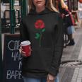 Single Red Rose Pocket Flower Romantic Love Pocket Women Hoodie Unique Gifts