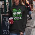 Thick Thighs Lucky Vibes St Patrick's Day Girls Women Hoodie Funny Gifts