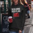 Walking Red Flag Saying Sarcastic Cool Toxic Novelty Women Hoodie Personalized Gifts