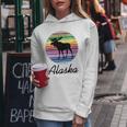 Alaska With Silhouette Of Alaskan Moose Women Hoodie Unique Gifts