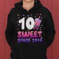 10Th Birthday 10 Yrs Old Girl Bubble Boba Tea Anime Women Hoodie