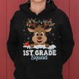 1St Grade Teacher Christmas First Grade Squad Reindeer Xmas Women Hoodie