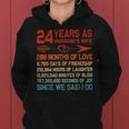 24 Years As Husband & Wife 24Th Anniversary For Couple Women Hoodie