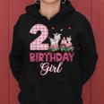 2Nd Birthday Outfit Girl Two Year Old Farm Cow Pig Tractor Women Hoodie