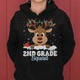 2Nd Grade Teacher Christmas Second Grade Squad Reindeer Xmas Women Hoodie