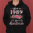 35 Year Old Made In 1989 Floral 35Th Birthday Women Women Hoodie