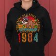 40 Years Old Sloth Lover Vintage 1984 40Th Birthday Women Hoodie