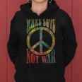 60S 70S Retro Flower Power Make Love Not War 2 Women Hoodie