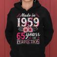 65 Year Old Made In 1959 Floral Flower 65Th Birthday Womens Women Hoodie