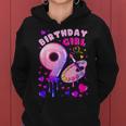 9Th Birthday Girl 9 Years Painting Art Number 9 Women Hoodie