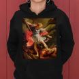 Angels Archangel Michael Defeating Satan Christian Warrior Women Hoodie