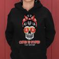 Anti Valentines Day Cupid Is Stupid Skull Messy Bun Women Women Hoodie