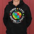 Autism Awareness Teacher Apple Teach Hope Love Inspire Women Hoodie