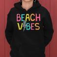 Beach Vibes Hello Summer Vacation Girl N Colorful Women Hoodie