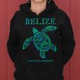 Belize Sea Turtle Retro Boys Girls Vacation Souvenir Women Hoodie