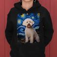 Bichon Frisé Hund Sternennacht Malerei Hund Mama Papa Kapuzenpullover für Damen