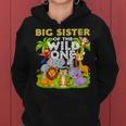 Big Sister Of The Wild One Birthday Zoo Animal Safari Jungle Women Hoodie