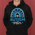 Blue Rainbow Autism Awareness Sister Heart Puzzle For Girls Women Hoodie