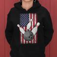 Bowling Bowler Usa American Flag Patriotic Women Hoodie