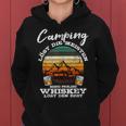 Camping Löst Die Meisten Probleme Whiskey Den Rest Camper Kapuzenpullover für Damen