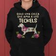 Chica Amor Teckel Perro Floral Lindo Dachshund Regalo Sudadera con capucha para mujer