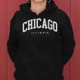 Chicago Illinois Vintage Varsity Style College Group Trip Women Hoodie