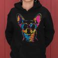 Chihuahua Sonnenbrille Lustig Hund Mama Papa Kapuzenpullover für Damen