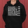 Cigars Whiskey Guns & Freedom Flag Women Hoodie