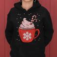 Coffee Candy Cane Christmas Pajama X-Mas Snowflakes Women Hoodie