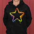Colorful Star Rainbow Paint Splatter Lgbtq Women Hoodie
