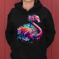 Coole Batikkunst Mit Tiermotiv Flamingoogelgeist Kapuzenpullover für Damen