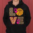 Cute Love Basketball Leopard Print Girls Basketball Women Hoodie