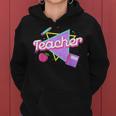 Cute Teacher 80'S 90'S Style Retro Old School Teacher Women Hoodie