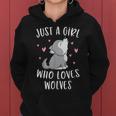 Cute Wolf For Girls Just A Girl Who Loves Wolves Women Hoodie