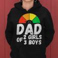 Dad Of 2 Girls 3 Boys From Daughter From Son On Father's Day Women Hoodie