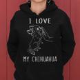 Damen Ich Liebe Meine Chihuahua Mama Chihuahua Papa Chihuahua Mit-Ausschnitt Kapuzenpullover für Damen