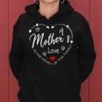 Damen Love Mama Ist Das Herz Der Familie Muttertag Mit-Ausschnitt Kapuzenpullover für Damen