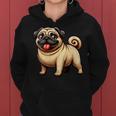 Damen Lustiger Mops Hund Niedlicher Mops Mama Mops Papa Lustiger Mops Mit-Ausschnitt Kapuzenpullover für Damen