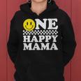 Damen One Happy Dude Mama 1 Geburtstag Familie Matching Mit-Ausschnitt Kapuzenpullover für Damen