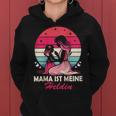 Damen Witzige Mom Muttertag Sprüche Tochter Mama Ist Meine Heldin Raglan Kapuzenpullover für Damen