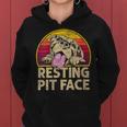 Dog Pitbull Resting Pit Face For Pitbull Lovers Women Hoodie