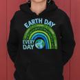 Earth Day Every Day Rainbow Earth Day Awareness Planet Women Hoodie