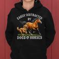 Easily Distracted By Horses And Dogs Girls Equestrian Women Hoodie