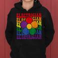 Electrician Rainbow Lgbtq Gay Pride Lesbian Retro Groovy Women Hoodie